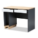 Baxton Studio Reed Mid-Century Modern 2-Drawer Multicolor Wood Computer Desk - BSOST8001-Oak/Grey/White-Desk