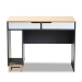 Baxton Studio Reed Mid-Century Modern 2-Drawer Multicolor Wood Computer Desk - BSOST8001-Oak/Grey/White-Desk