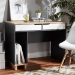 Baxton Studio Reed Mid-Century Modern 2-Drawer Multicolor Wood Computer Desk - BSOST8001-Oak/Grey/White-Desk