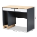 Baxton Studio Reed Mid-Century Modern 2-Drawer Multicolor Wood Computer Desk - BSOST8001-Oak/Grey/White-Desk