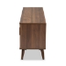 Baxton Studio Quinn Mid-Century Modern Two-Tone White and Walnut Finished 2-Door Wood TV Stand - BSOTV8003-Columbia Walnut/White-TV