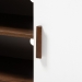 Baxton Studio Quinn Mid-Century Modern Two-Tone White and Walnut Finished 2-Door Wood TV Stand - BSOTV8003-Columbia Walnut/White-TV