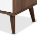 Baxton Studio Quinn Mid-Century Modern Two-Tone White and Walnut Finished 2-Door Wood TV Stand - BSOTV8003-Columbia Walnut/White-TV