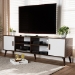 Baxton Studio Quinn Mid-Century Modern Two-Tone White and Walnut Finished 2-Door Wood TV Stand - BSOTV8003-Columbia Walnut/White-TV