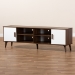Baxton Studio Quinn Mid-Century Modern Two-Tone White and Walnut Finished 2-Door Wood TV Stand - BSOTV8003-Columbia Walnut/White-TV