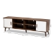Baxton Studio Quinn Mid-Century Modern Two-Tone White and Walnut Finished 2-Door Wood TV Stand - BSOTV8003-Columbia Walnut/White-TV