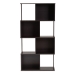 Baxton Studio Riva Modern and Contemporary Dark Brown Finished Geometric Wood Bookshelf - BSOBS8000-Wenge-Shelf