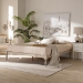 Baxton Studio Iseline Modern and Contemporary Antique White Finished Wood King Size Platform Bed Frame - BSOMG0001-Antique White-King
