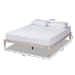 Baxton Studio Iseline Modern and Contemporary Antique White Finished Wood King Size Platform Bed Frame - BSOMG0001-Antique White-King