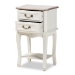 Baxton Studio Amalie Antique French Country Cottage Two-Tone White and Oak Finished 2-Drawer Wood End Table - BSOJY17B088-White-ET