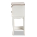 Baxton Studio Amalie Antique French Country Cottage Two-Tone White and Oak Finished 2-Drawer Wood End Table - BSOJY17B088-White-ET