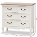 Baxton Studio Amalie Antique French Country Cottage Two-Tone White and Oak Finished 4-Drawer Accent Storage Cabinet - BSOJY17B093-White-4DW-Cabinet