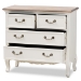 Baxton Studio Amalie Antique French Country Cottage Two-Tone White and Oak Finished 4-Drawer Accent Storage Cabinet - BSOJY17B093-White-4DW-Cabinet