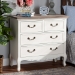 Baxton Studio Amalie Antique French Country Cottage Two-Tone White and Oak Finished 4-Drawer Accent Storage Cabinet - BSOJY17B093-White-4DW-Cabinet