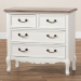 Baxton Studio Amalie Antique French Country Cottage Two-Tone White and Oak Finished 4-Drawer Accent Storage Cabinet - BSOJY17B093-White-4DW-Cabinet