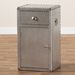 Baxton Studio Serge French Industrial Silver Metal 1-Door Accent Storage Cabinet - BSOJY17B161-Silver-Cabinet
