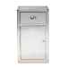 Baxton Studio Serge French Industrial Silver Metal 1-Door Accent Storage Cabinet - BSOJY17B161-Silver-Cabinet