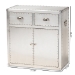 Baxton Studio Serge French Industrial Silver Metal 2-Door Accent Storage Cabinet - BSOJY17B162-Silver-Cabinet