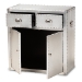 Baxton Studio Serge French Industrial Silver Metal 2-Door Accent Storage Cabinet - BSOJY17B162-Silver-Cabinet