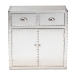Baxton Studio Serge French Industrial Silver Metal 2-Door Accent Storage Cabinet - BSOJY17B162-Silver-Cabinet