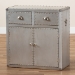 Baxton Studio Serge French Industrial Silver Metal 2-Door Accent Storage Cabinet - BSOJY17B162-Silver-Cabinet