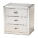 Baxton Studio Armel French Industrial Silver Metal 3-Drawer End Table