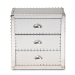 Baxton Studio Armel French Industrial Silver Metal 3-Drawer End Table - BSOJY17B163-Silver-ET