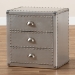 Baxton Studio Armel French Industrial Silver Metal 3-Drawer End Table - BSOJY17B163-Silver-ET