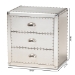 Baxton Studio Armel French Industrial Silver Metal 3-Drawer End Table - BSOJY17B163-Silver-ET