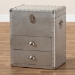 Baxton Studio Serge French Industrial Silver Metal 2-Drawer Accent Storage Cabinet - BSOJY17B165-Silver-Cabinet