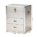 Baxton Studio Serge French Industrial Silver Metal 2-Drawer Accent Storage Cabinet - BSOJY17B165-Silver-Cabinet