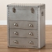 Baxton Studio Serge French Industrial Silver Metal 3-Drawer Accent Storage Cabinet - BSOJY17B168-Silver-Cabinet