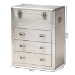Baxton Studio Serge French Industrial Silver Metal 3-Drawer Accent Storage Cabinet - BSOJY17B168-Silver-Cabinet