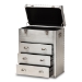 Baxton Studio Serge French Industrial Silver Metal 3-Drawer Accent Storage Cabinet - BSOJY17B168-Silver-Cabinet