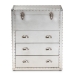 Baxton Studio Serge French Industrial Silver Metal 3-Drawer Accent Storage Cabinet - BSOJY17B168-Silver-Cabinet