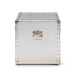 Baxton Studio Serge French Industrial Silver Metal Storage Trunk - BSOJY17B172M-Silver-1PC Ottoman