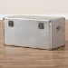 Baxton Studio Serge French Industrial Silver Metal Storage Trunk - BSOJY17B172M-Silver-1PC Ottoman