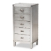 Baxton Studio Carel French Industrial Silver Metal 5-Drawer Storage Cabinet