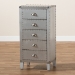 Baxton Studio Carel French Industrial Silver Metal 5-Drawer Accent Storage Cabinet - BSOLD18B054-Silver-5DW-Cabinet