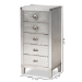 Baxton Studio Carel French Industrial Silver Metal 5-Drawer Accent Storage Cabinet - BSOLD18B054-Silver-5DW-Cabinet