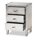 Baxton Studio Claude French Industrial Silver Metal 3-Drawer End Table - BSOLD18B056-Silver-ET