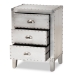 Baxton Studio Claude French Industrial Silver Metal 3-Drawer End Table - BSOLD18B056-Silver-ET