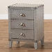 Baxton Studio Claude French Industrial Silver Metal 3-Drawer End Table - BSOLD18B056-Silver-ET