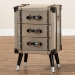 Baxton Studio Dilan Vintage Industrial Antique Silver Finished Metal Trunk Inspired 3-Drawer End Table - BSOJY19A109-Silver-ET