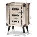 Baxton Studio Dilan Vintage Industrial Antique Silver Finished Metal Trunk Inspired 3-Drawer End Table - BSOJY19A109-Silver-ET