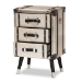 Baxton Studio Dilan Vintage Industrial Antique Silver Finished Metal Trunk Inspired 3-Drawer End Table - BSOJY19A109-Silver-ET