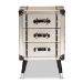 Baxton Studio Dilan Vintage Industrial Antique Silver Finished Metal Trunk Inspired 3-Drawer End Table - BSOJY19A109-Silver-ET