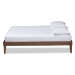 Baxton Studio Lucina Mid-Century Modern Walnut Brown Finished Queen Size Platform Bed Frame - BSOLucina-Walnut-Queen