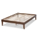 Baxton Studio Lucina Mid-Century Modern Walnut Brown Finished Queen Size Platform Bed Frame - BSOLucina-Walnut-Queen