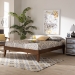 Baxton Studio Lucina Mid-Century Modern Walnut Brown Finished Queen Size Platform Bed Frame - BSOLucina-Walnut-Queen